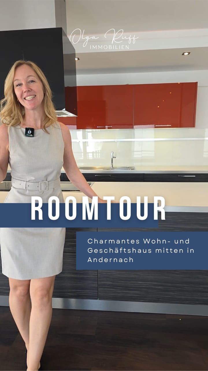 Standbild einer Roomtour-Aufnahme aus einer Wohnung in Andernach, mit Wiedergabe-Symbol